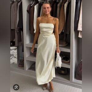 Zara Satin Cowl Neck Dress